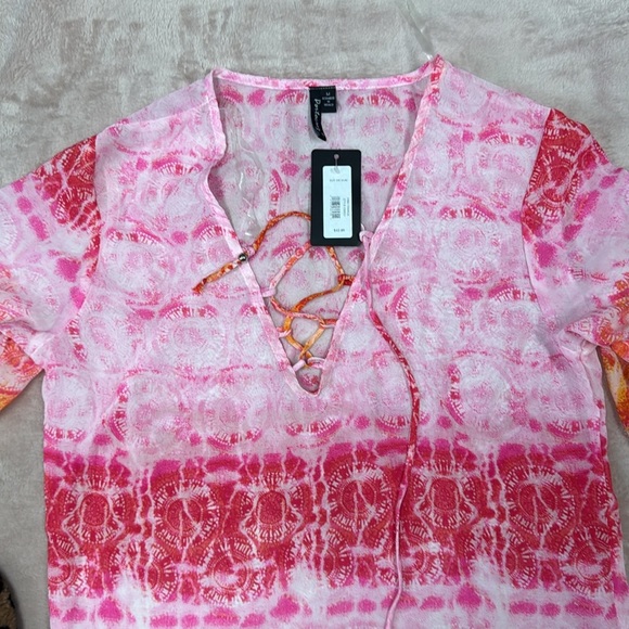 Women's Pink and Orange Swim Coverup - Picture 2 of 8